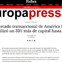 El mercado transaccional de Amrica Latina moviliz un 33% ms de capital hasta abril